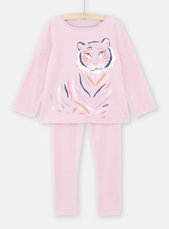 Pijama de color parma con estampado de tigre para niña SEFAPYJTIG / 23WH1152PYJ320