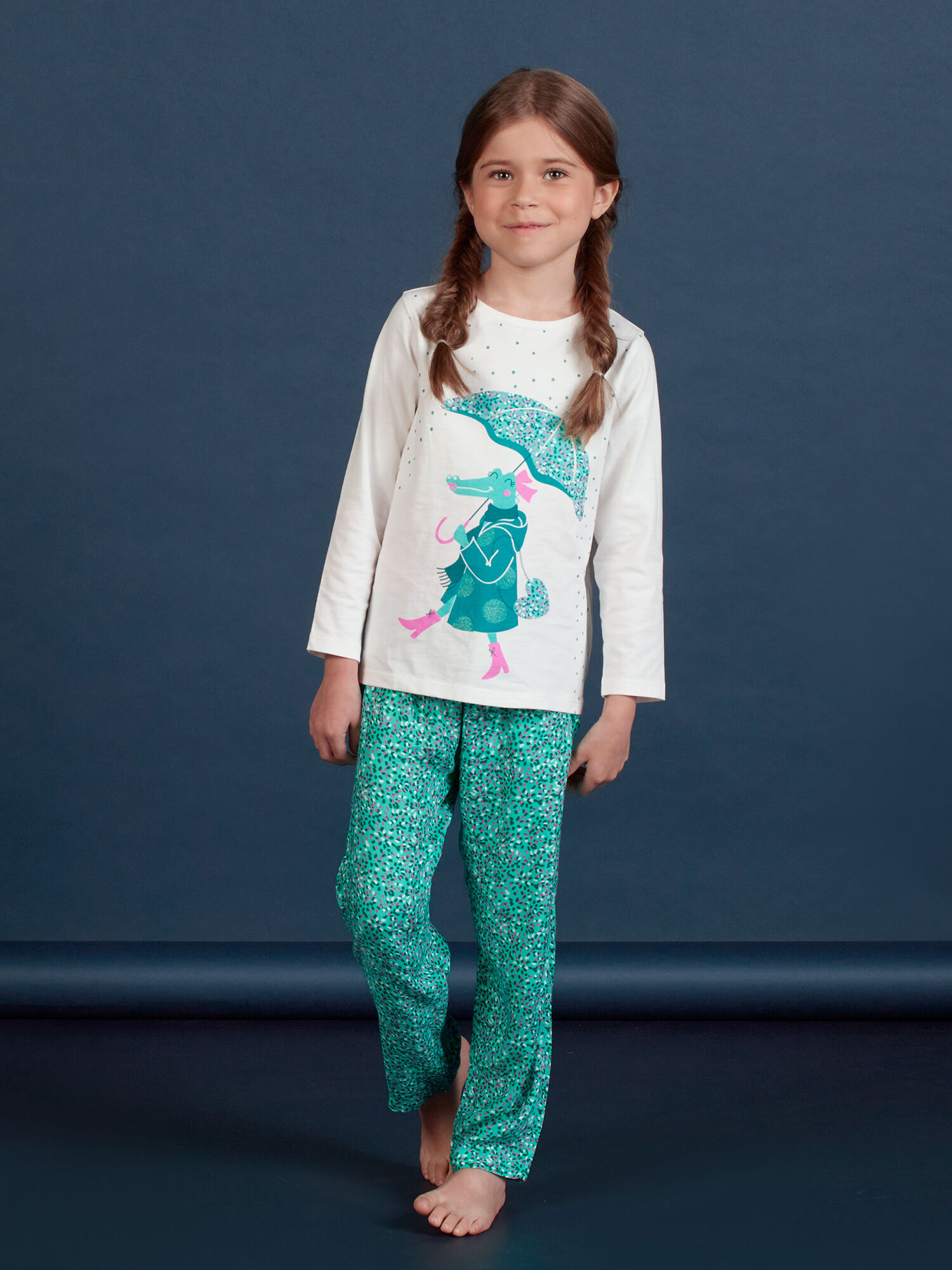 Pijama con estampado de fantas a de cocodrilo para ni a