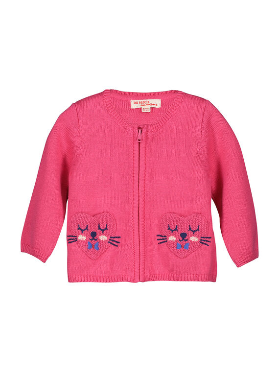 Cárdigan de punto con cremallera para bebé niña FICOCAR2 / 19SG0982CAR030