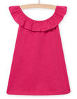 Camiseta de tirantes con volantes rosa fucsia lisa para niña NAJODEB2 / 22S901C6DEB304