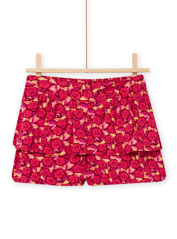 Short con estampado floral color ciruela, para niña NAFLASHORT / 22S901R1SHO709