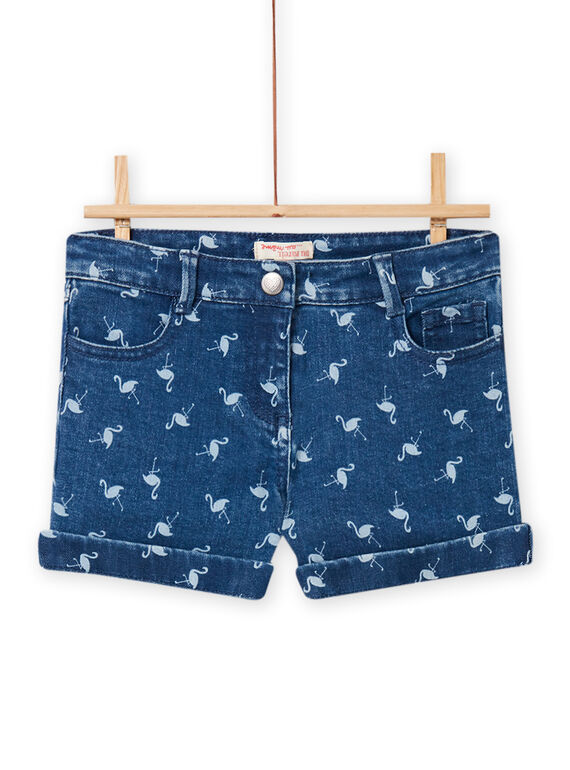 Short vaquero con estampado de flamenco para niña NAJOSHORT3 / 22S90162SHOP271