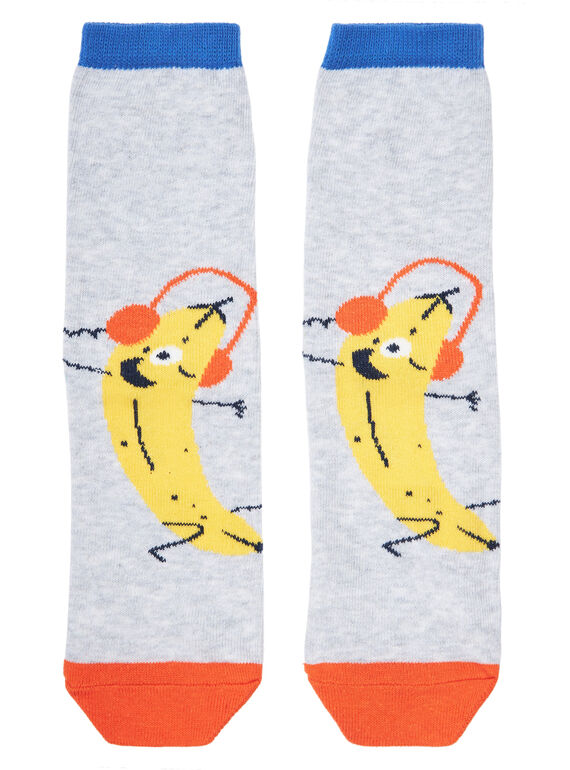 Calcetines de color gris con estampado de plátano para niño JYOVICHO2 / 20SI02D2SOQ943