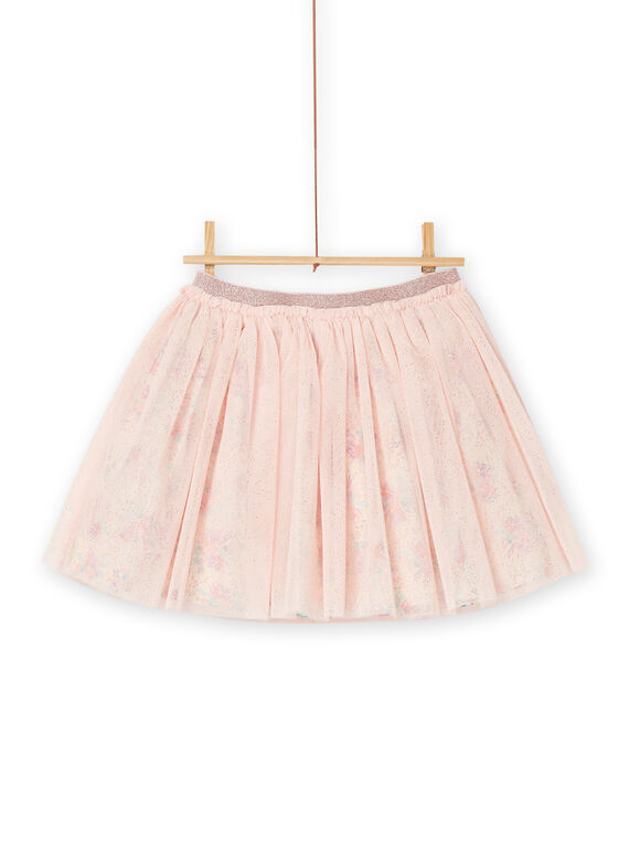 Falda rosa de gasa con estampado floral RABUJUP / 23S90141JUP001