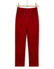 Pantalón rojo estilo paperbag de pana para niña MAFUNPANT2 / 21W901M1PANF504
