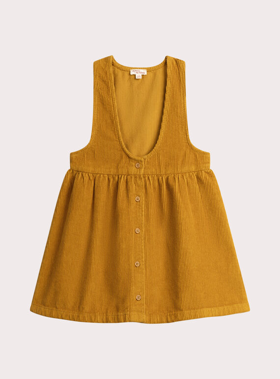 Vestido mostaza sin mangas de pana para niña  VABAROB2 / 24W901Q1ROBB106
