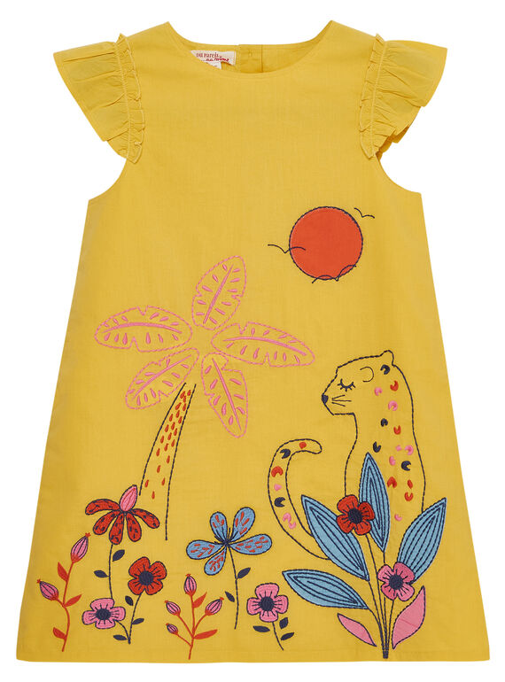 Vestido de color amarillo JATROROB3 / 20S901F3ROBB102