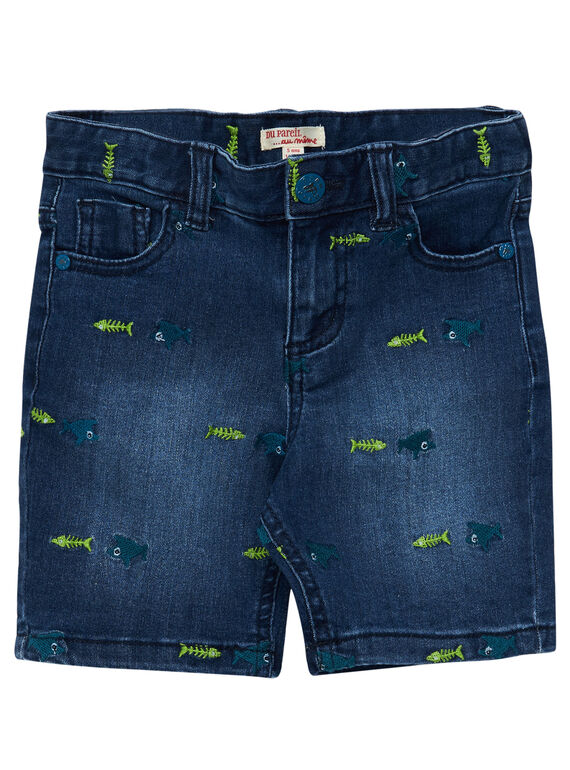 Bermudas vaqueras con bordado de tiburón para niño JOBOBER3 / 20S902H1BERP274
