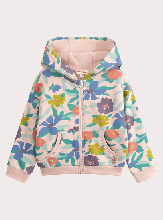 Top de jogging rosa con estampado de flores para niña VAJOHAUJOG1 / 24W901G3JGHD329
