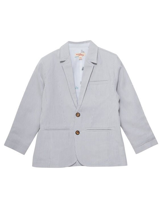 Chaqueta de ceremonia de rayas finas grises para niño JOPOEVES / 20S902G1VES940