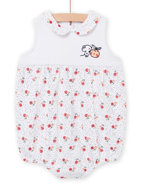 Pelele blanco estampado para recién nacido niña NOU2BAR / 22SF0351BAR000
