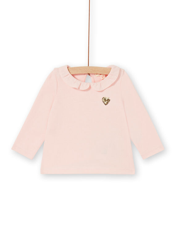 Camiseta rosa de algodón para bebé niña LIJOBRA2 / 21SG0931BRAD326