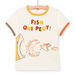Camiseta de color hueso con estampado de peces para niño
