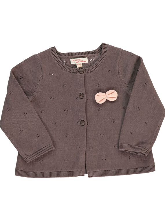 Girls' knitted cardigan CIJOGIL5 / 18SG09R6CAR816