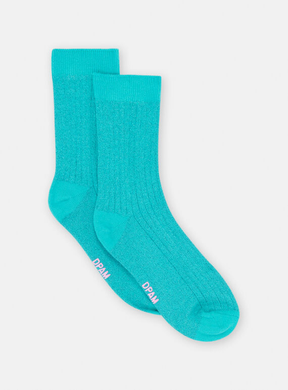Calcetines azules de lúrex para niña SYAJOSCHO5 / 23WI01M2SOQC235