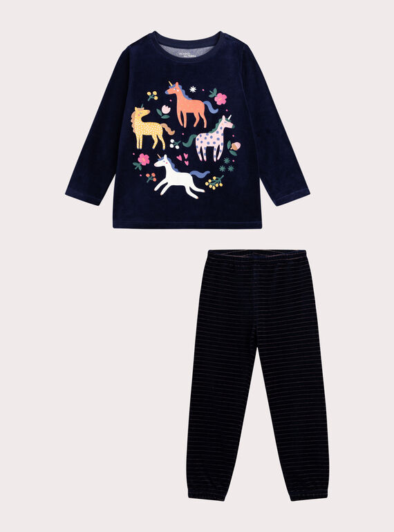 Pijama de terciopelo que brilla en la oscuridad para niña  VEFAPYJBLE / 24WH1194PYJ070