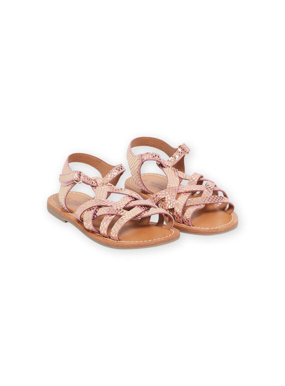 Sandalias de piel de color rosa RASANDECAIL / 23KK3569D0E030