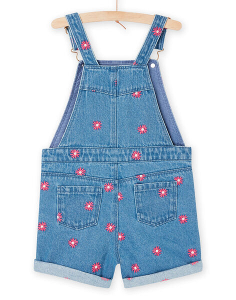 Peto vaquero de color azul con bordado floral RAMAGSAC / 23S901T1SACP272