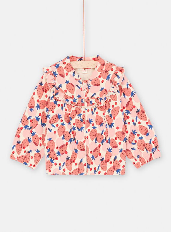 Sudadera cómoda de chándal multicolor con estampado de frutas para bebé niña SIFORHOJOG / 23WG09K1JGH003