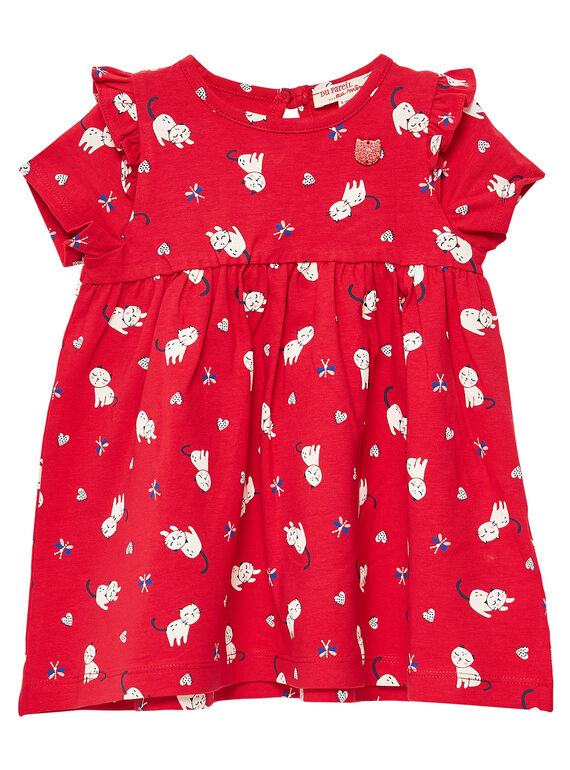 Vestido estampado de punto fino para bebé niña JIGRAROB2 / 20SG09E2ROB050