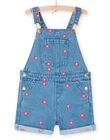 Peto vaquero de color azul con bordado floral RAMAGSAC / 23S901T1SACP272