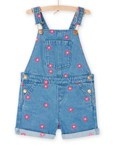Peto vaquero de color azul con bordado floral RAMAGSAC / 23S901T1SACP272