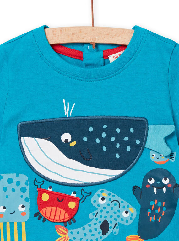 Camiseta azul de manga corta para bebé niño NUFICTI2 / 22SG10U1TMCC215