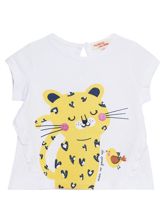 Camiseta de manga corta de color crudo para bebé niña JITROTI1 / 20SG09F1TMC000