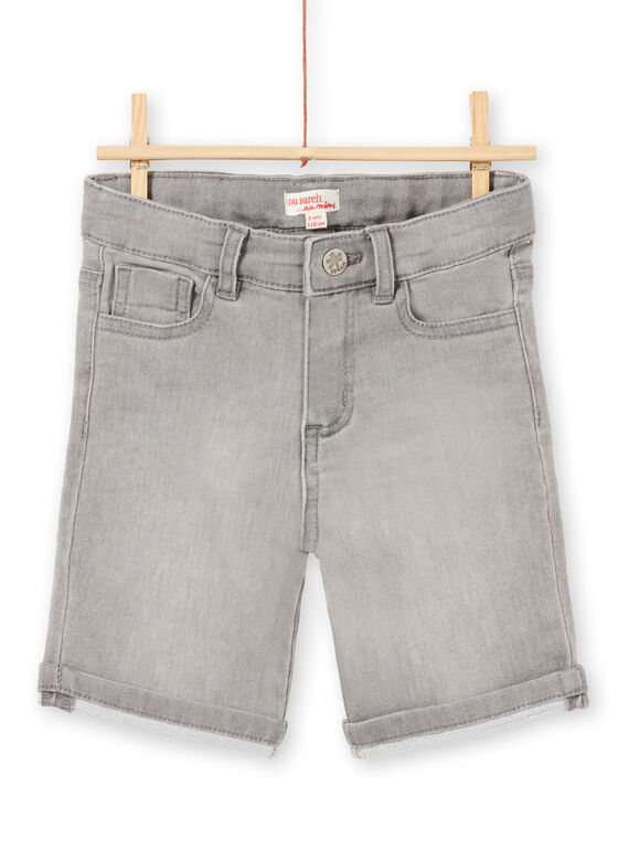 Bermudas vaqueras grises para bebé niño LOTERBER4 / 21S902V2BERK004