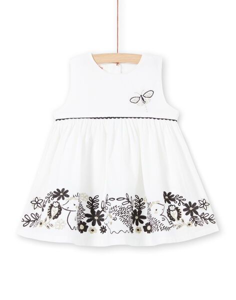 Vestido blanco de pana para bebé niña LIPOEROB1 / 21SG09Y2ROB001