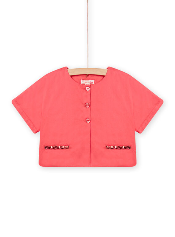 Cárdigan rosa de satén para niña NAPACAR / 22S90121CARF506