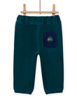Pantalón de color azul pato de pana para bebé niño MUJOPAN1 / 21WG1011PAN714