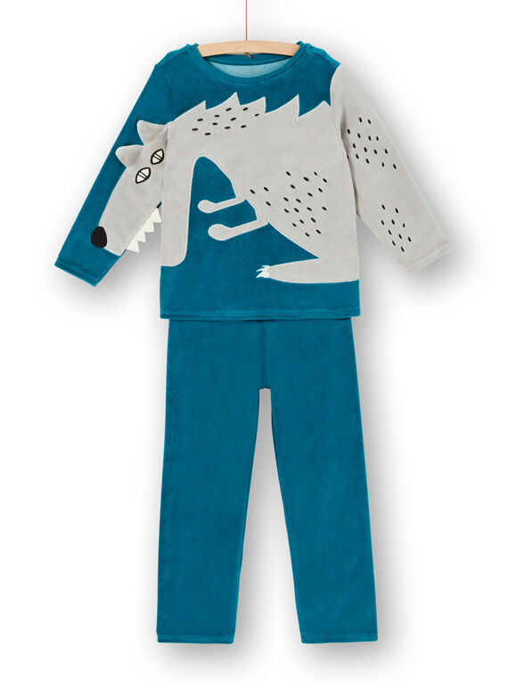 Pijama de terciopelo con dibujo de lobo para niño LEGOPYJLOU / 21SH1214PYJ209