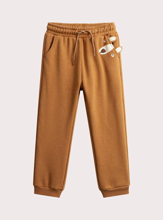 Jogging marrón forrado caliente animación oso para niño  VOBAJOG / 24W902Q1JGB821