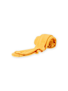 Leotardos lisos de color amarillo mostaza de canalé para niña MYAJOCOL1 / 21WI0116COLB106