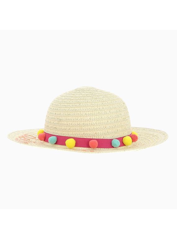 Girls' hat with pompoms CYAHAT2 / 18SI0191CHA009