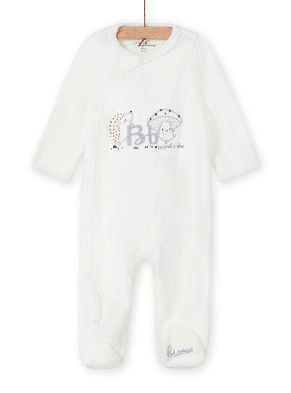 Pelele de color crudo con estampado de fantasía para recién nacido unisex MOU1GRE1 / 21WF0541GRE001