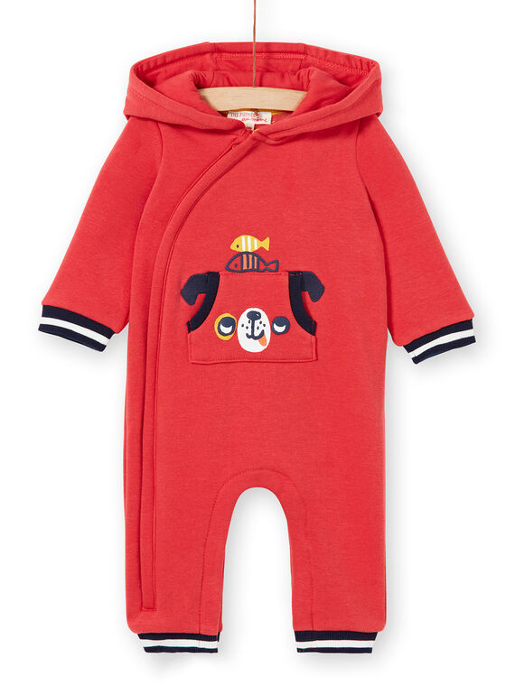 Mono con capucha de color rojo para bebé niño LUNOCOM / 21SG10L1CBL410