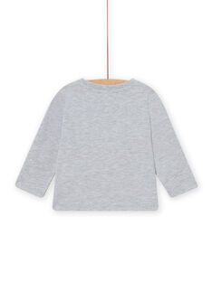 Camiseta de color gris jaspeado bordada para bebé niño MUHITEE1 / 21WG10U3TML943