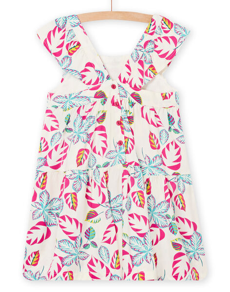 Vestido crudo oscuro, rosa y azul para niña NAJOROB10 / 22S901C3ROB003