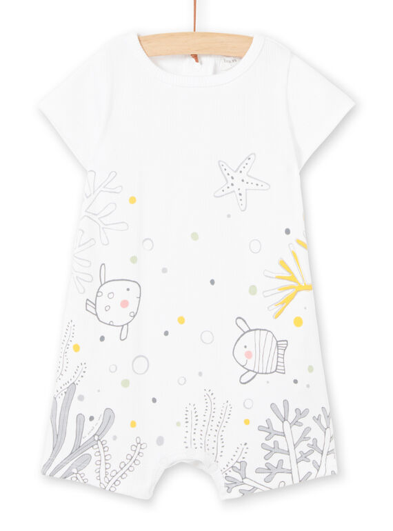 Mono blanco bordado para recién nacido unisex LOU2COM / 21SF05I1CBL000