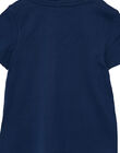 Camiseta de manga corta lisa de color azul marino para niño JOESTI2 / 20S90261D31070