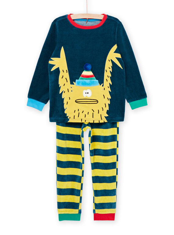 Pijama de terciopelo con dibujo de yeti PEGOPYJYETI / 22WH1237PYJC235