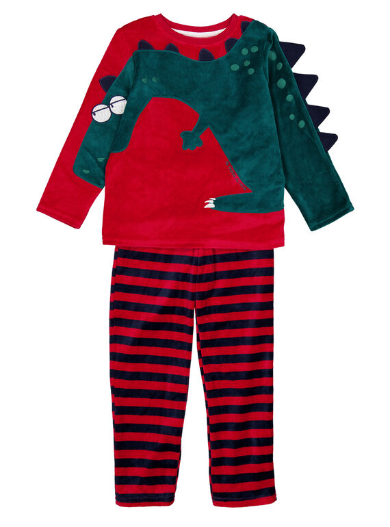 Pijama de color burdeos de terciopelo para niño GEGOPYJROUG / 19WH12N2PYJF508