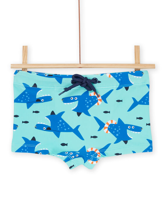 Bañador turquesa con estampado de tiburones RYOMERSHOREQ / 23SI02R2MAIC200