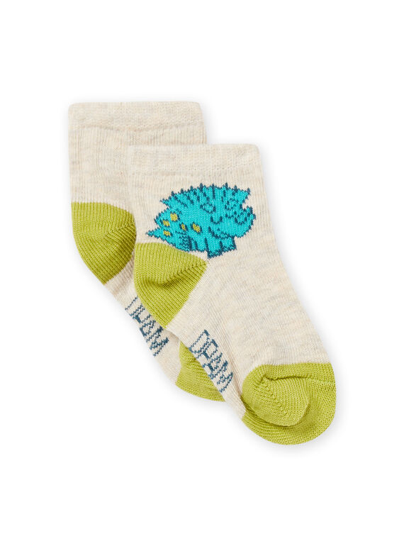Calcetines beige jaspeado, verdes y azules para bebé niño NYUJOCHOU2 / 22SI1064SOQA011