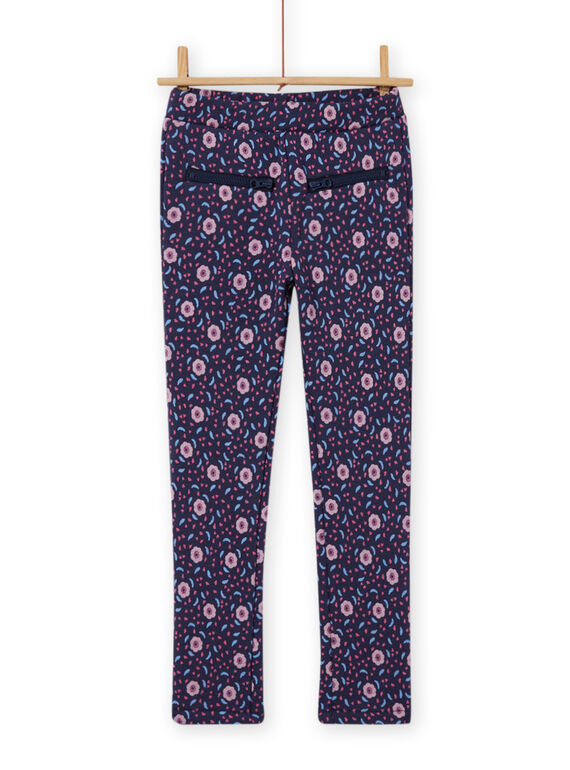 Pantalón azul con estampado floral para niña MAPLAPANT1 / 21W901O1PANC202