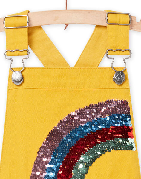 Pichi de twill de color topacio con estampado de arcoíris para niña NALUROB1 / 22S901P1ROBB118