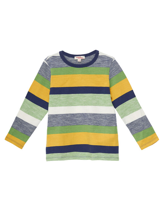 Camiseta de manga larga de rayas multicolores para niño JOTROTEE1 / 20S902F1TMLC205