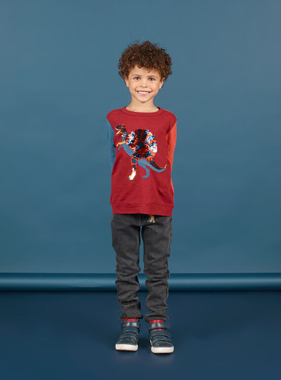Vaquero slim antracita para niño MOPAJEAN / 21W902H1JEAK004